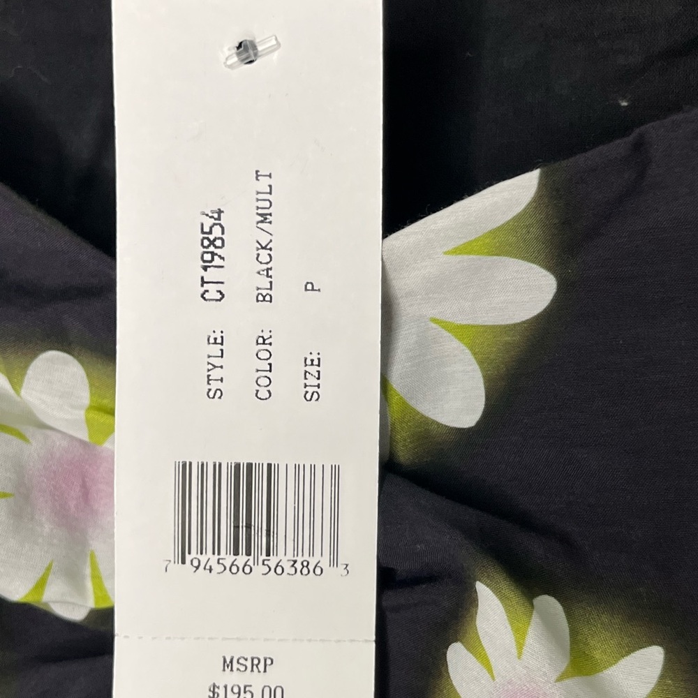 Nicole Miller NWT Hazy Daisy Cotton Sweetheart Crop Top Puff Sleeve Women’s Sz P - Picture 9 of 12